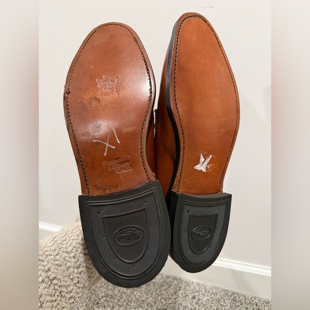 Hofheimer's Cavaliers men's brown leather Oxford dress shoes, size 12 - Picture 8 of 16